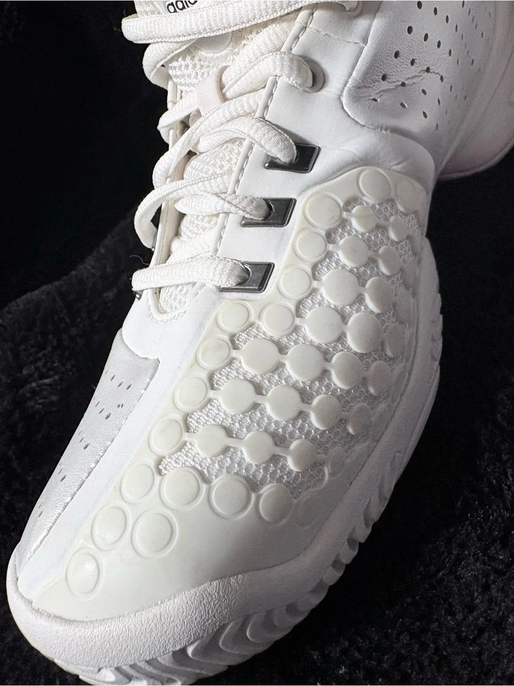 Adidas Barricade Classic Bounce Tennis Shoes White Metallic Silver Size 6